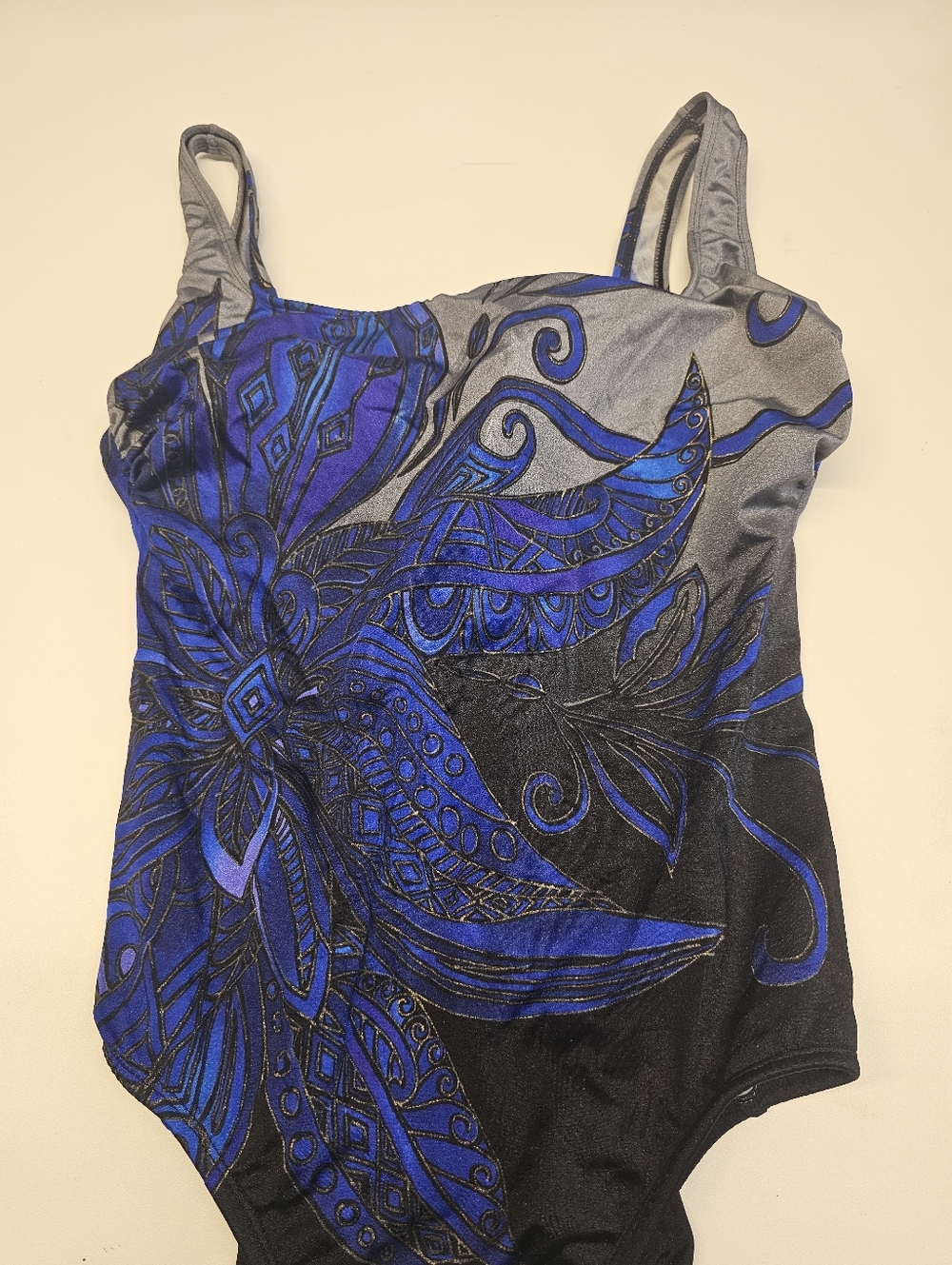 NWT | 12 | Great Lengths | Blue Black One Piece Swimsuit - Picture 4 of 6